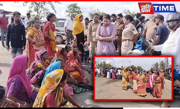 Protest Erupts in Silchar, Evictees Block Highway Seeking Compensation